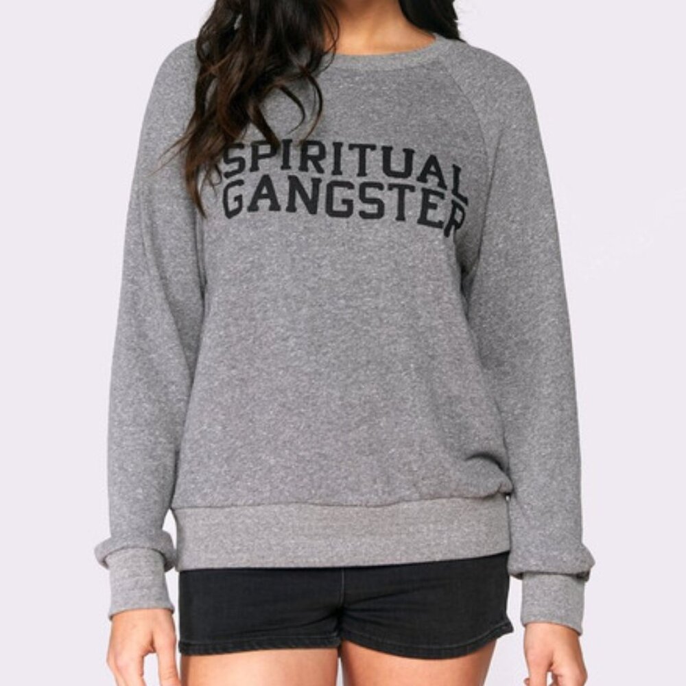 Spiritual Gangster Varsity Collegiate Old School Style Graphic Sweatshirt L TP3